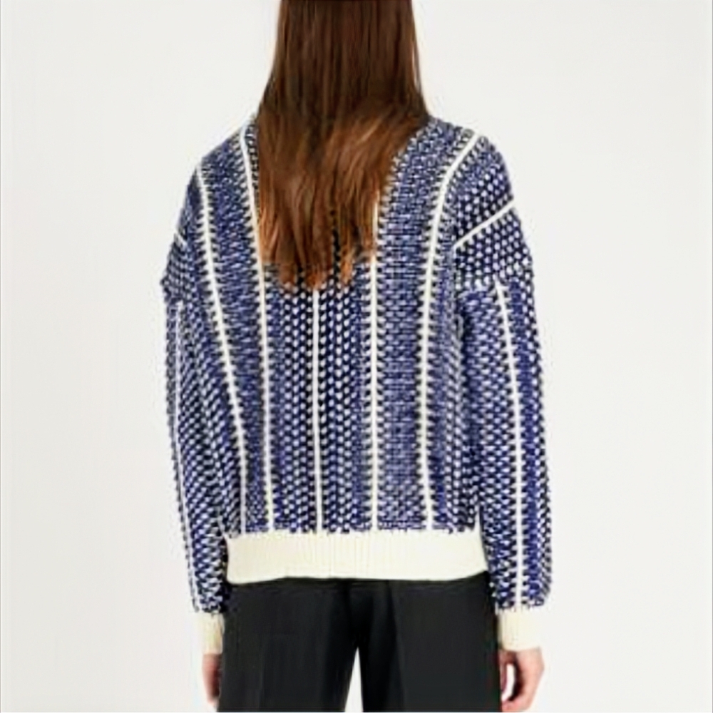 Maje OVERSIZED WOOL-BLEND JUMPER IN BLUE